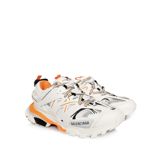 Track Sneaker in White/Orange