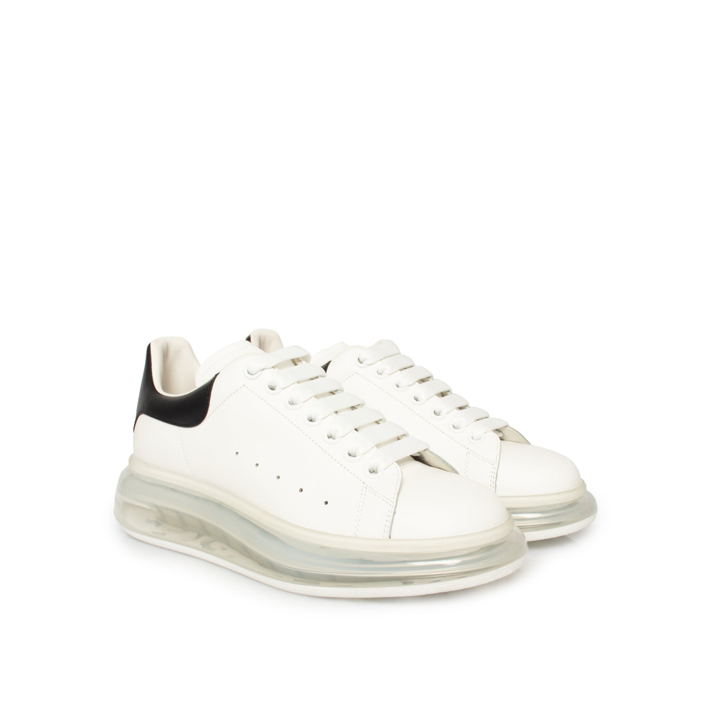 Larry Transparent Sole Sneaker in White/Black