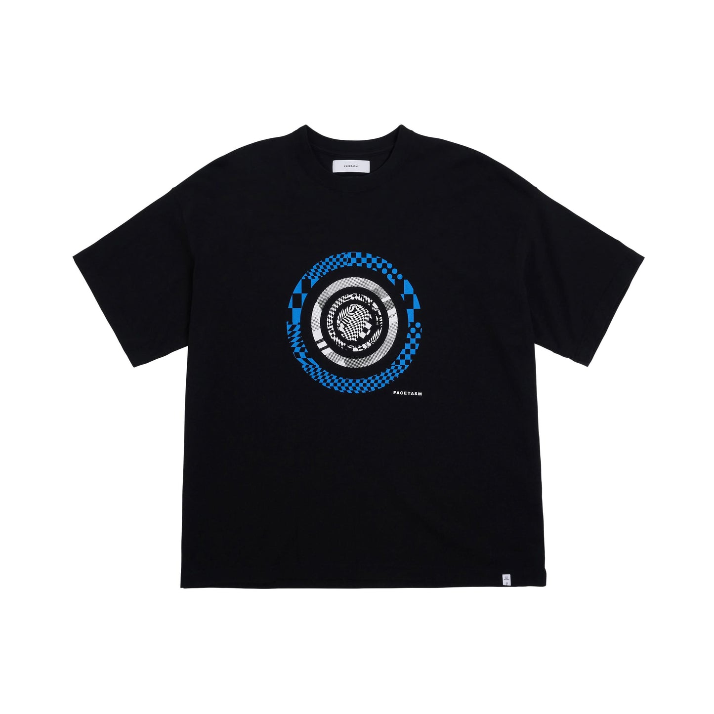 Barcode Circle Print T-Shirt in Black