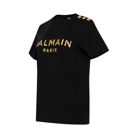 Logo Metallic T-Shirt in Black