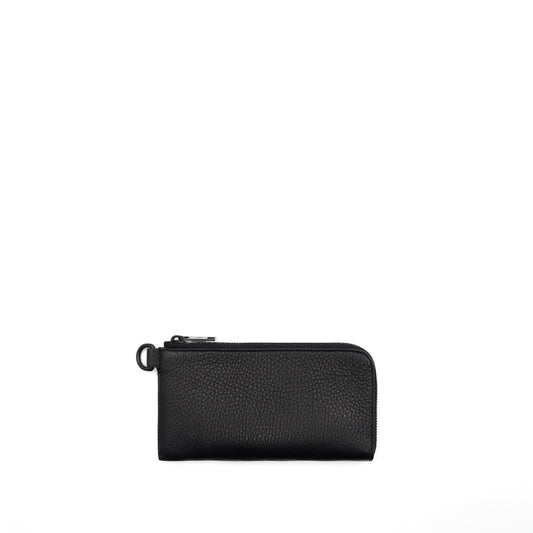 Four Stitch Zip Wallet in Black