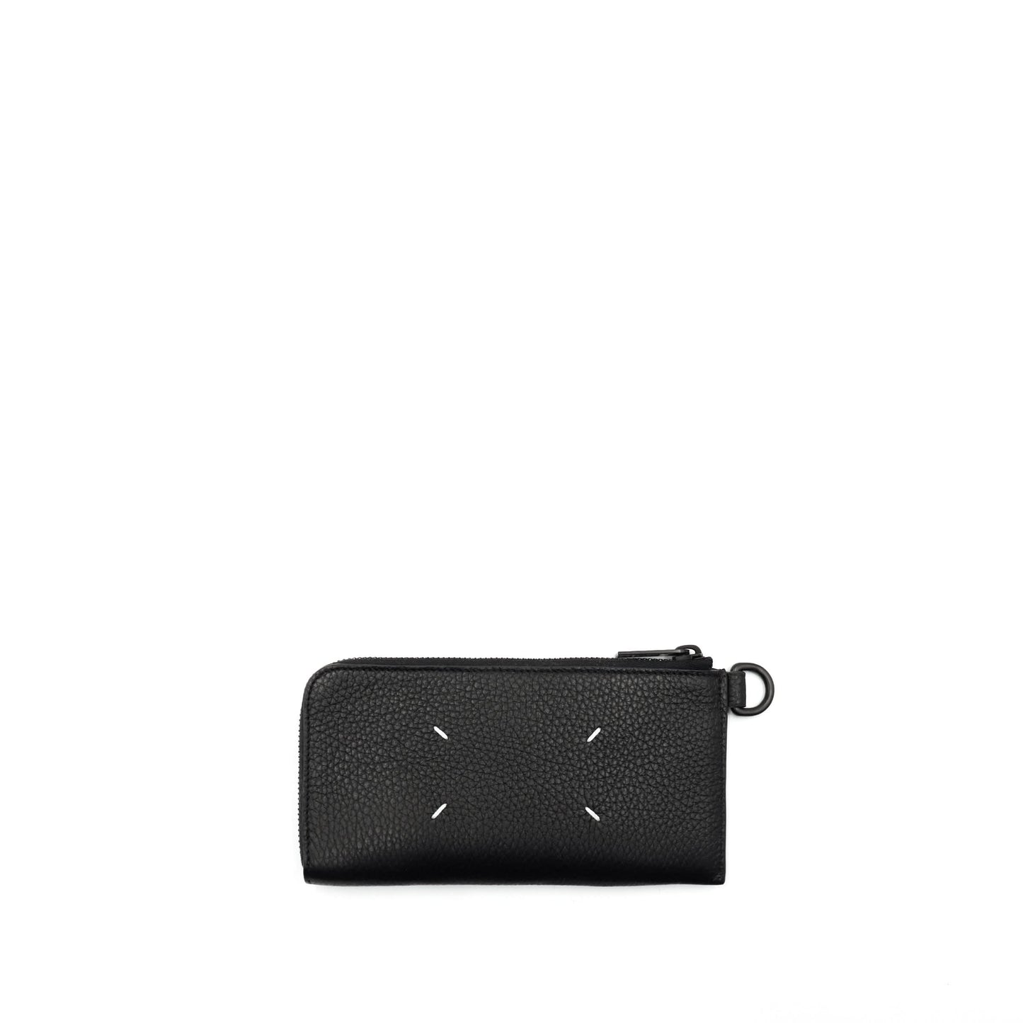 Four Stitch Zip Wallet in Black