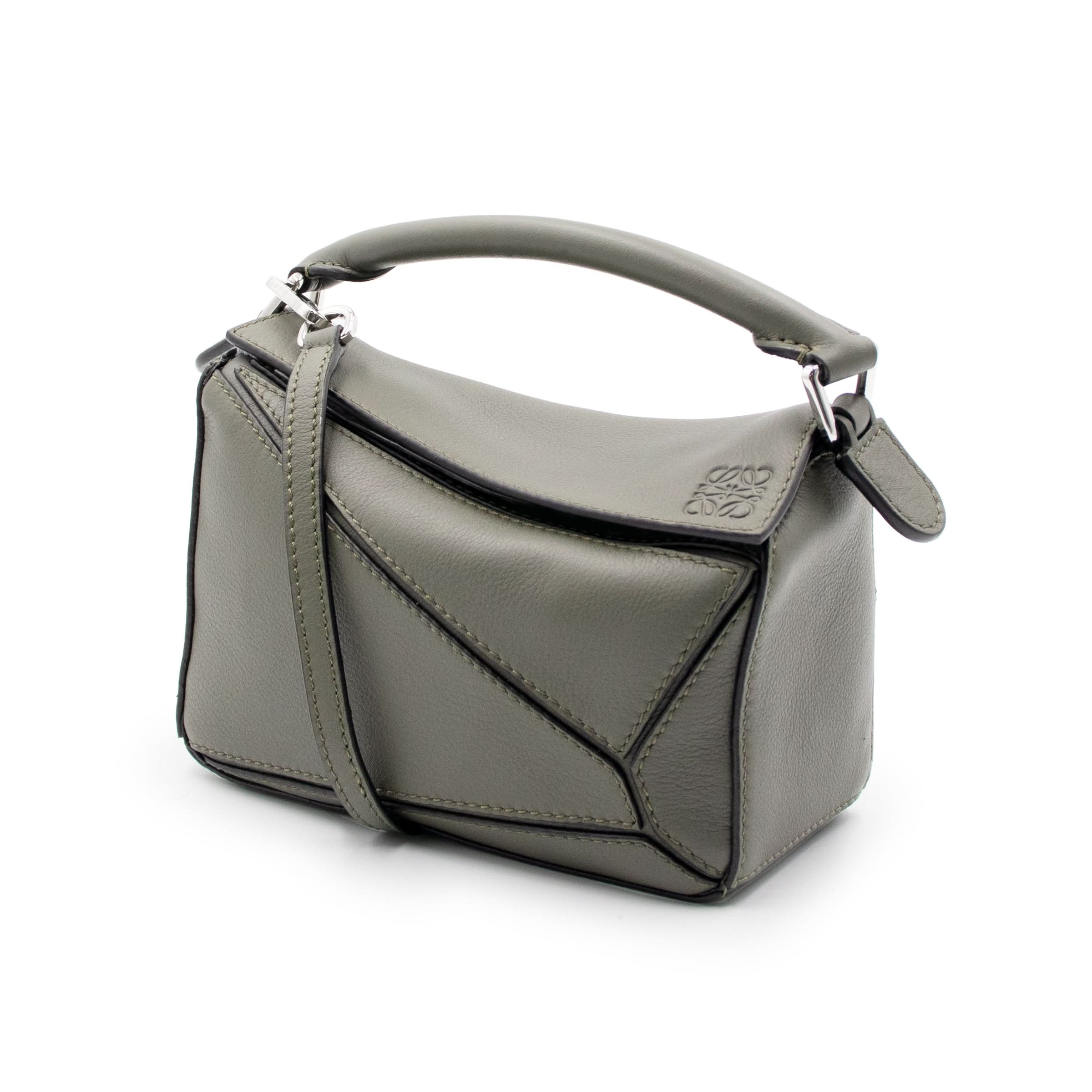 Mini Puzzle Bag in Classic Calfskin in Khaki Green