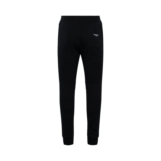 Flocked Logo Sweatpants in Black