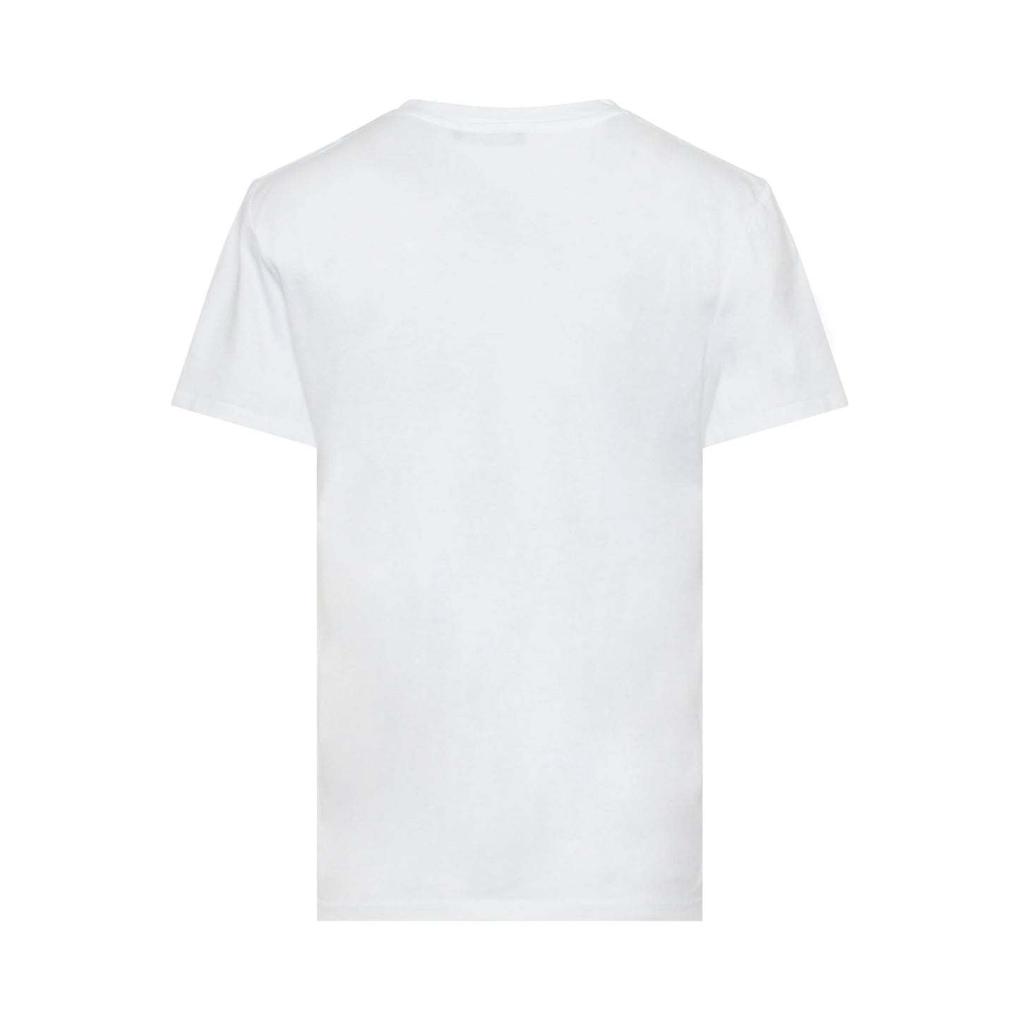 3 Buttons Flocked Logo T-Shirt in White/Black