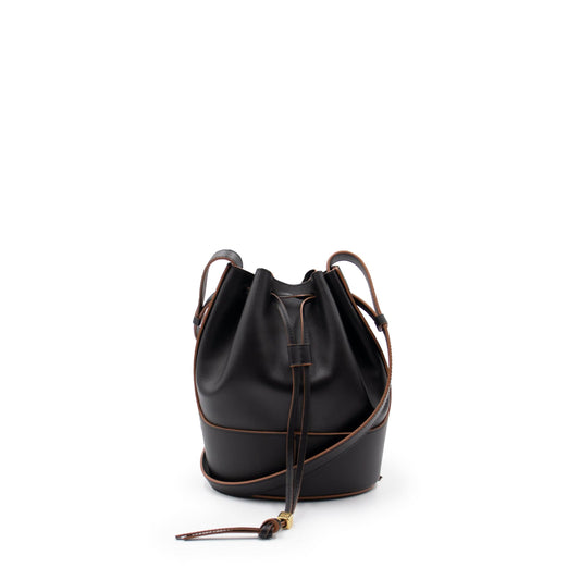 Small Balloon Bag in Nappa Calfskin in Black