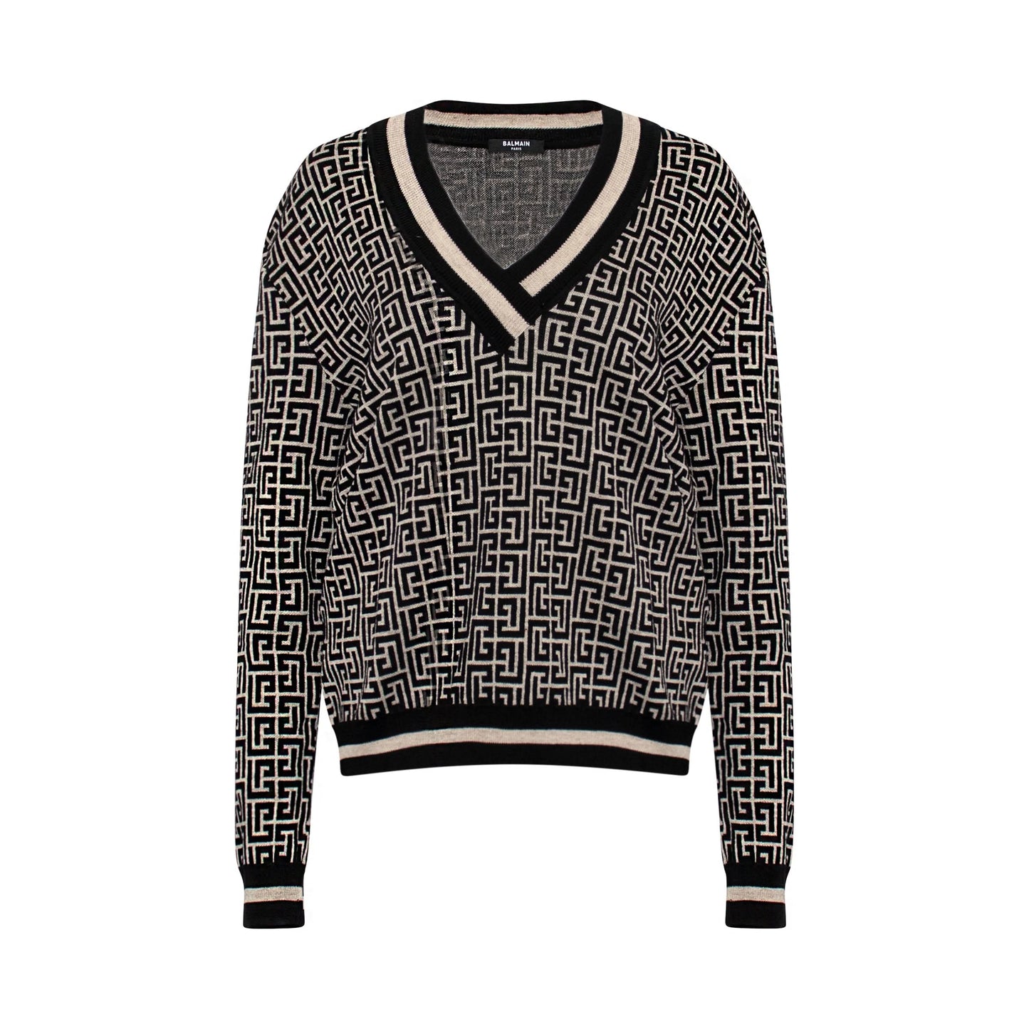 Monogram Jacquard Sweater in Ivory