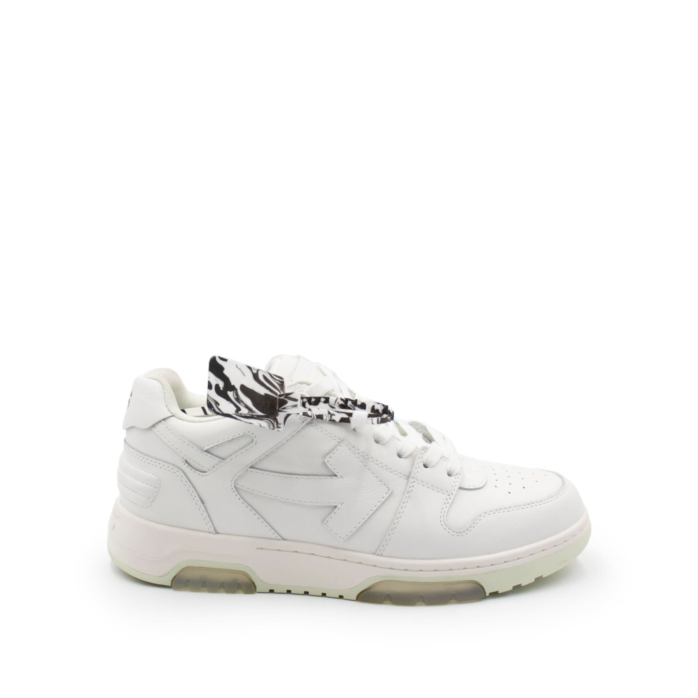 Out Of Office Calf Leather Sneaker in White/White