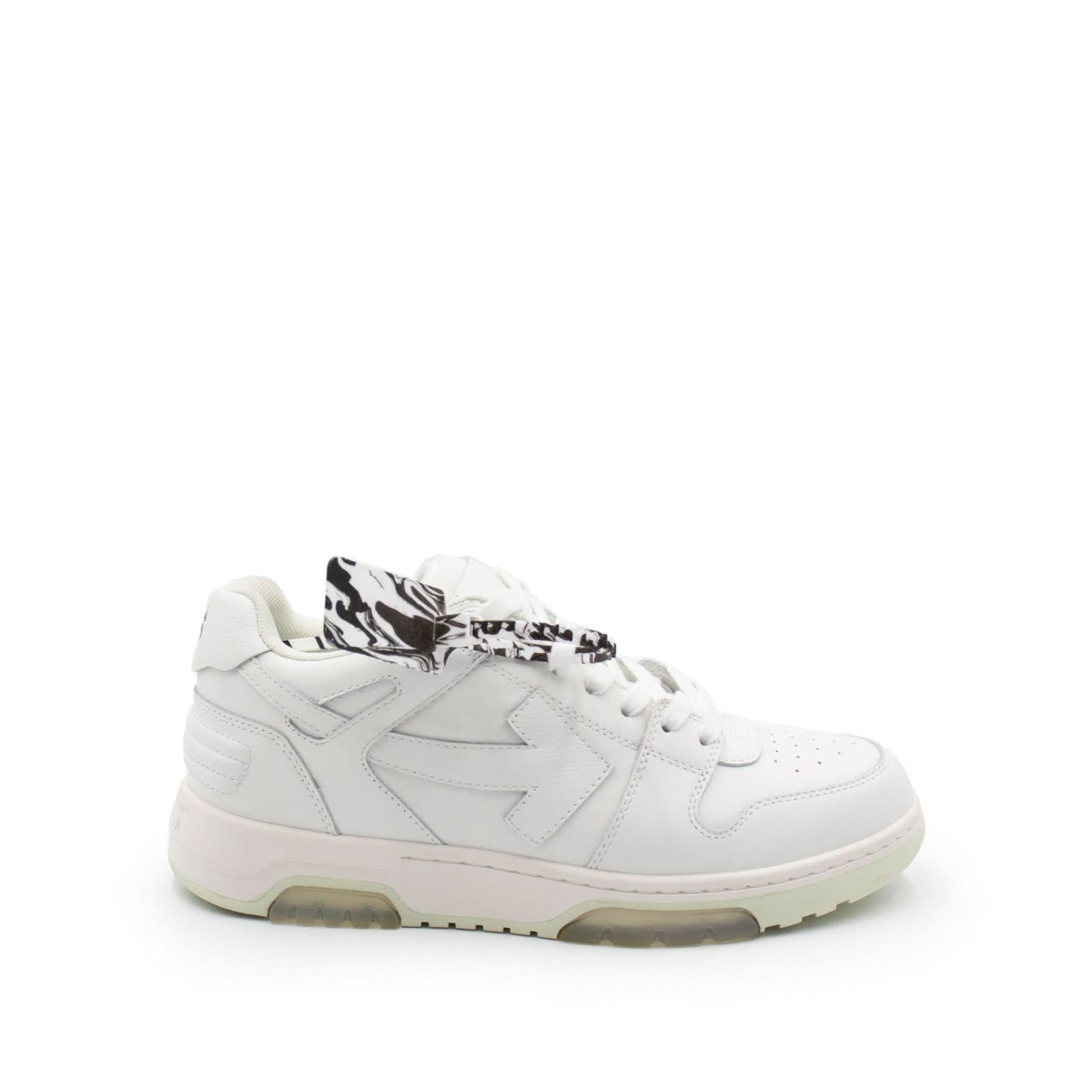 Out Of Office Calf Leather Sneaker in White/White