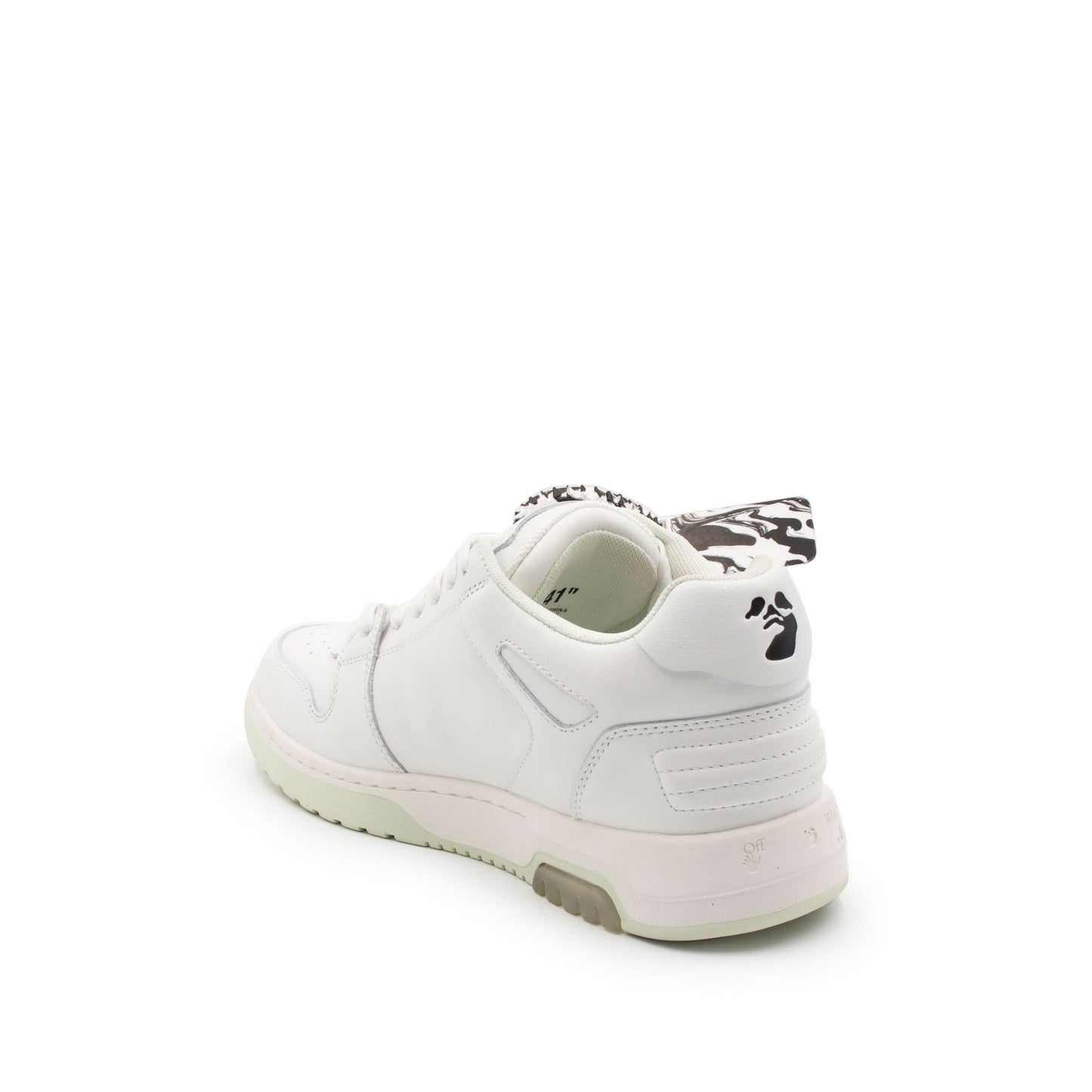 Out Of Office Calf Leather Sneaker in White/White