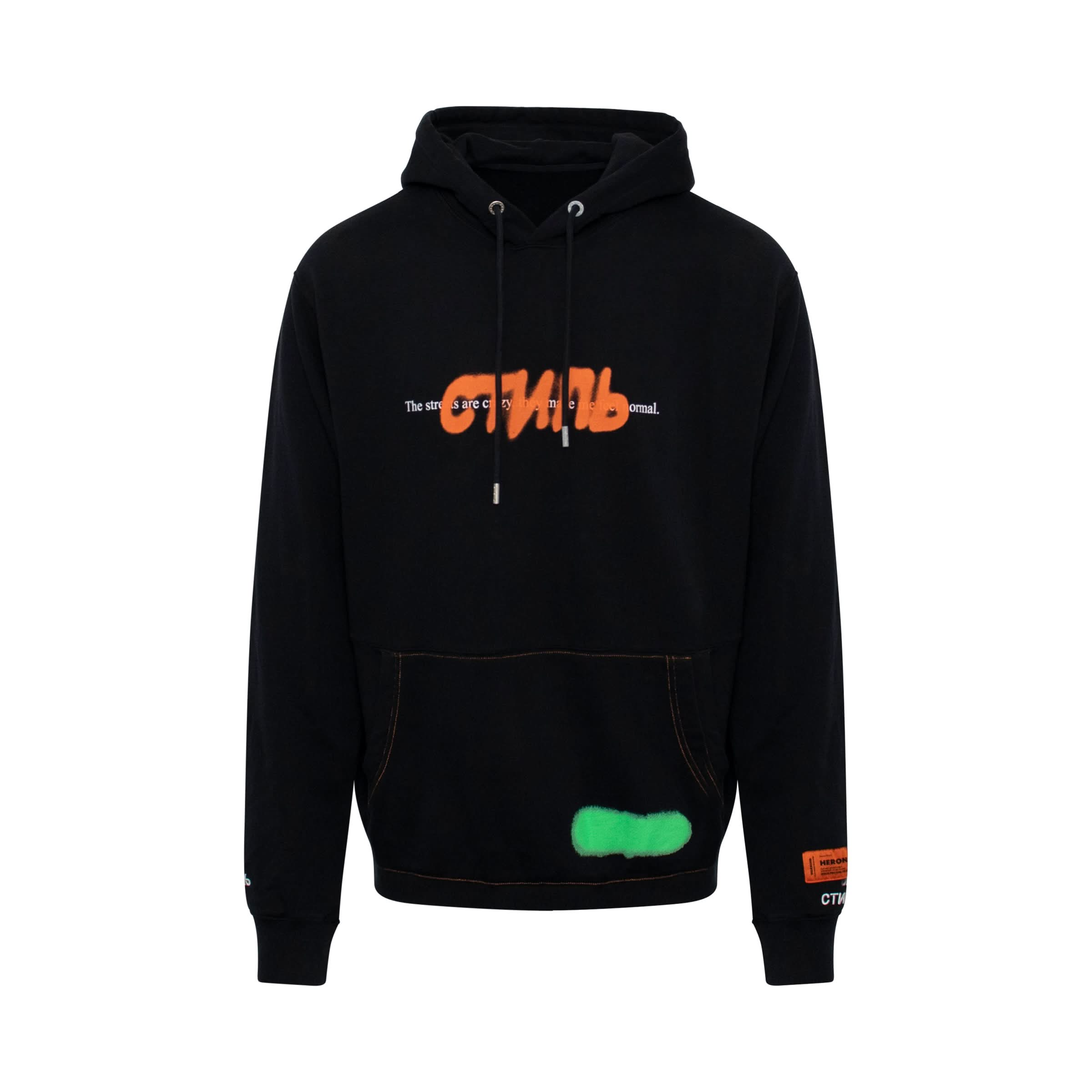 Heron Preston CTNMB Spray Hoodie in Black