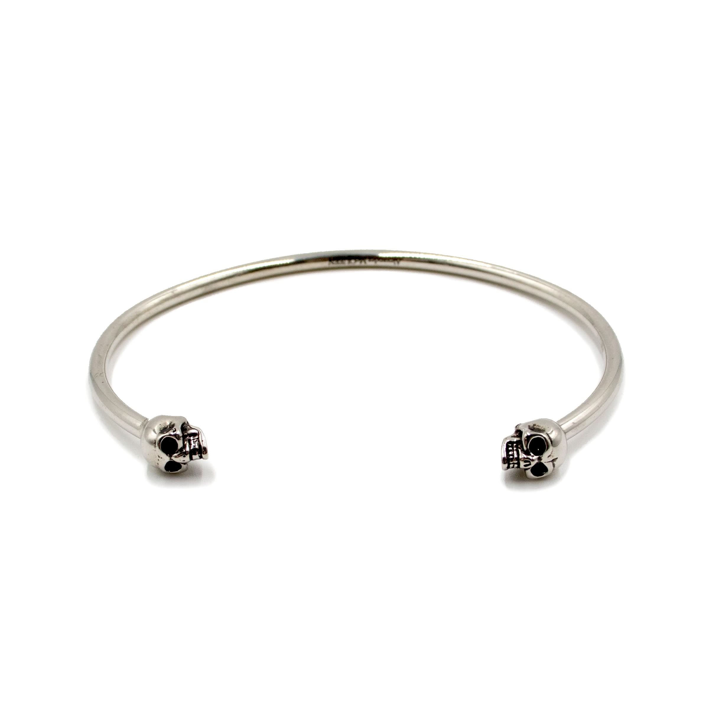 Skull Embellished Cuff Bracelet in Silver