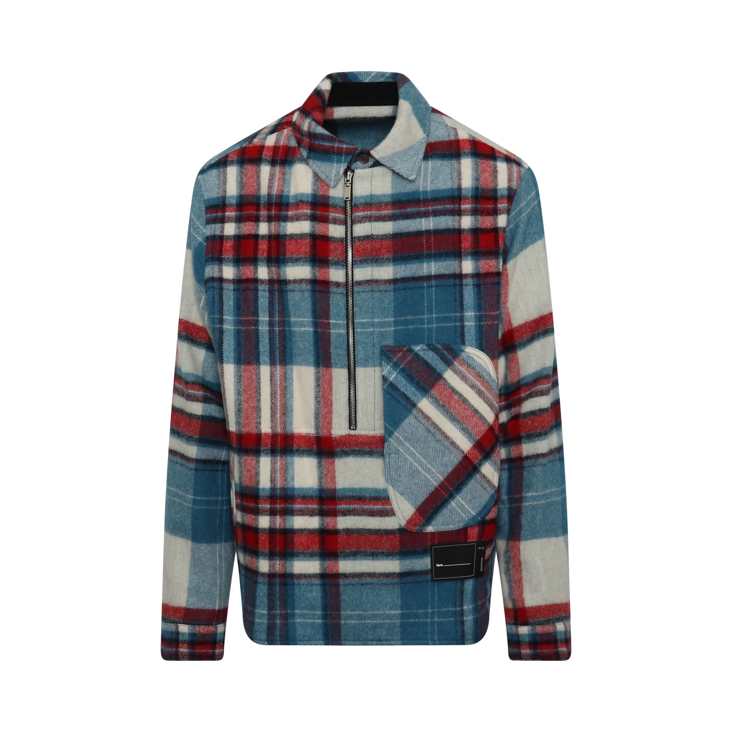 Check Anorak Wool Shirt in Blue