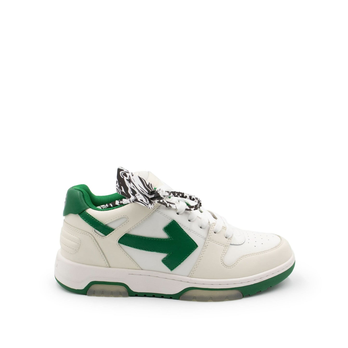 Out Of Office Calf Leather Sneaker in White Green