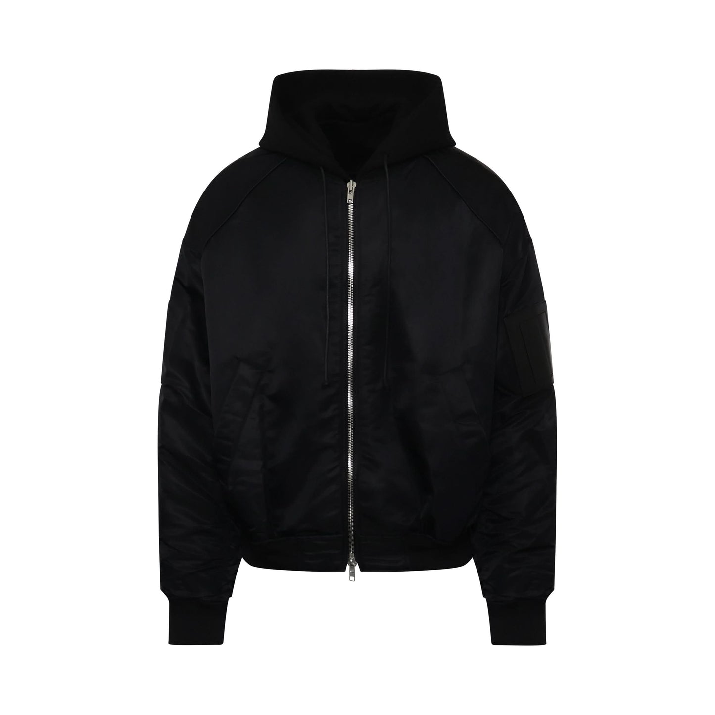 Detachable Hooded Ma1 Jacket in Black