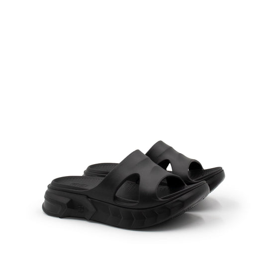 Marshmallow Slider Sandals in Black