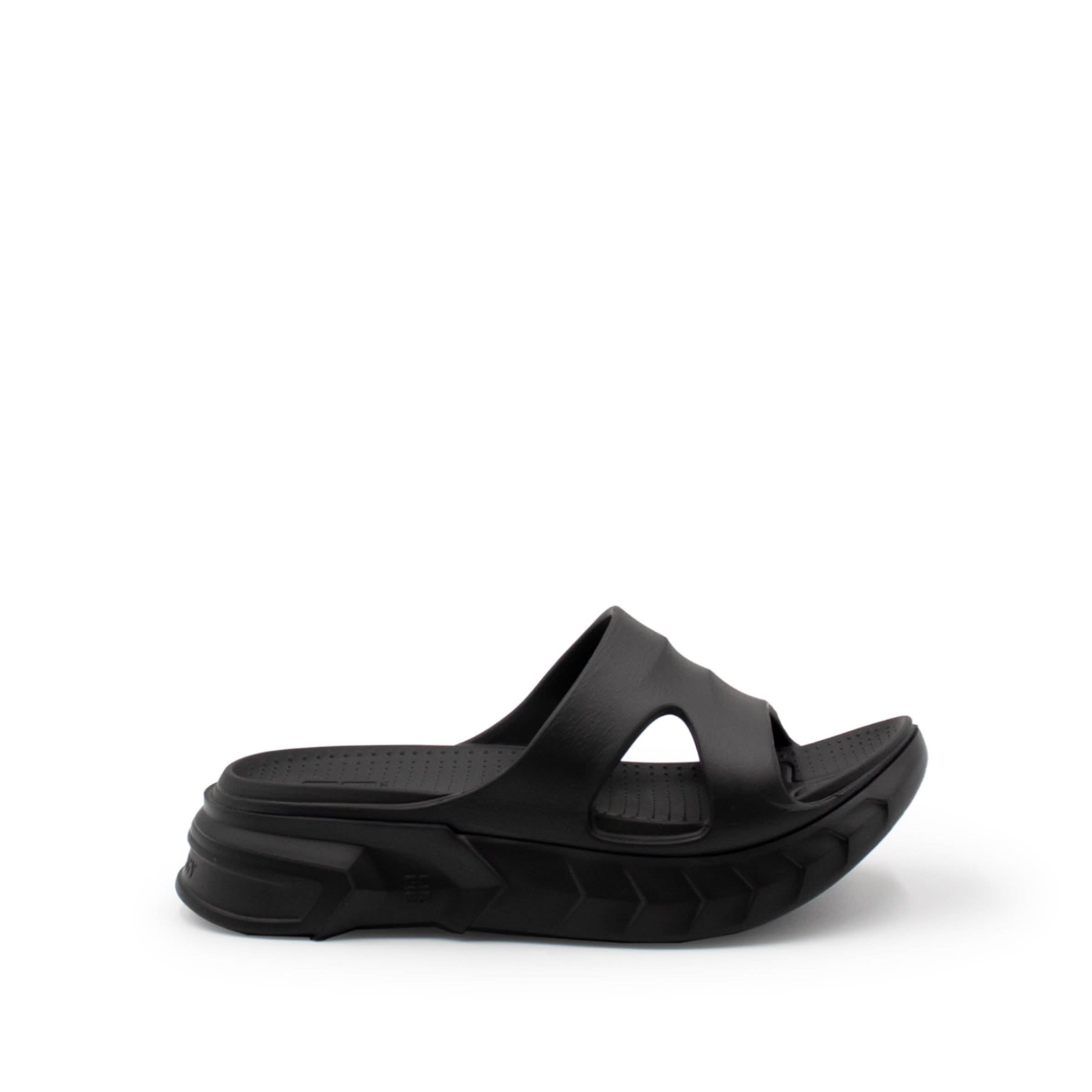 Marshmallow Slider Sandals in Black