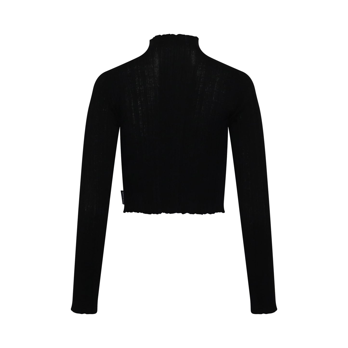 Knit Cropped Mock Neck Knitwear in Black