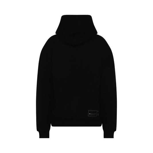 WD Embroidered Logo Hoodie in Black