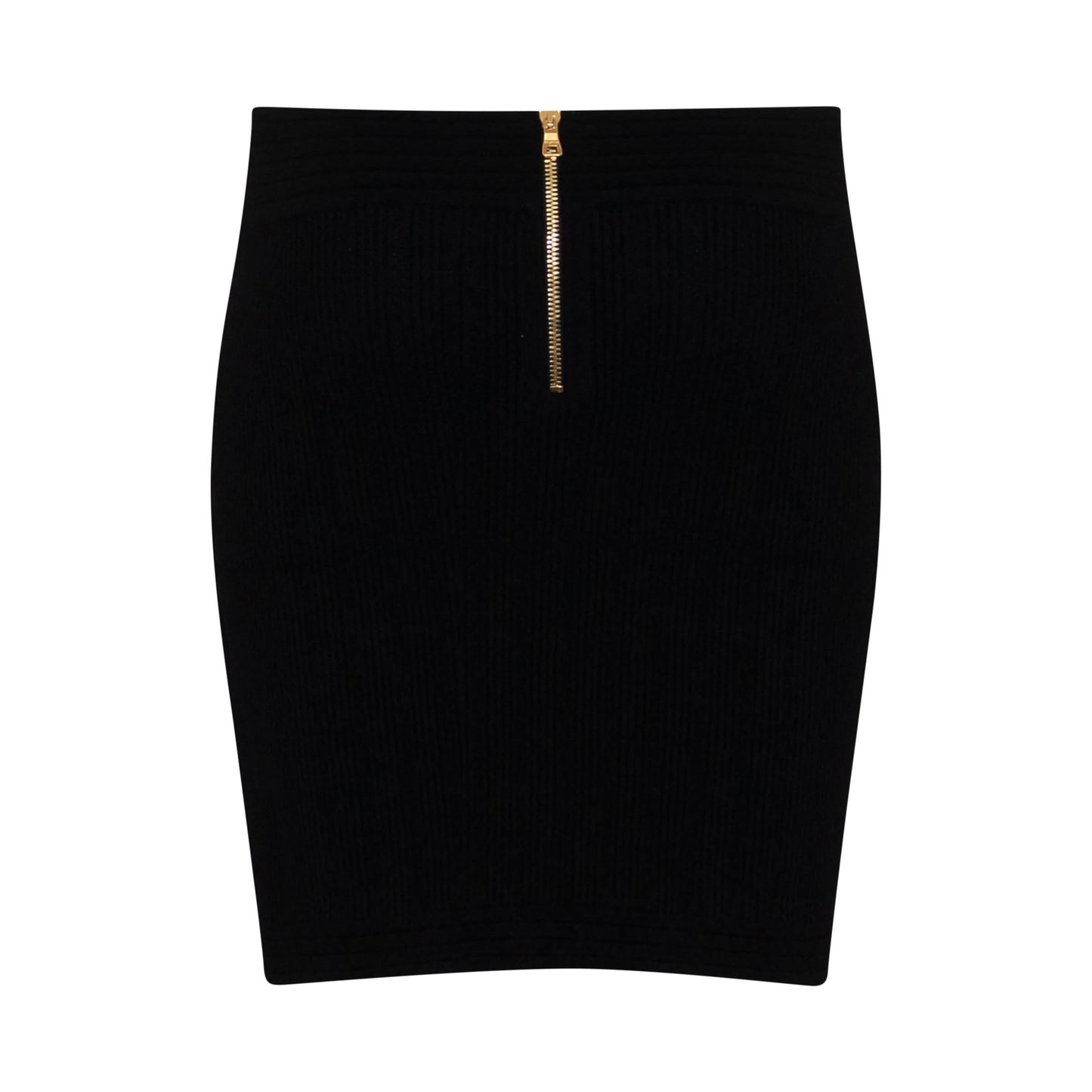 Button Knitted Skirt in Black