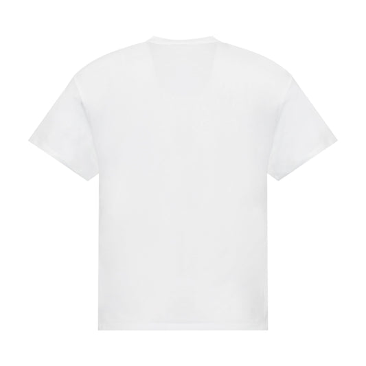 Classic 3 Buttons Flocked Logo T-Shirt in White