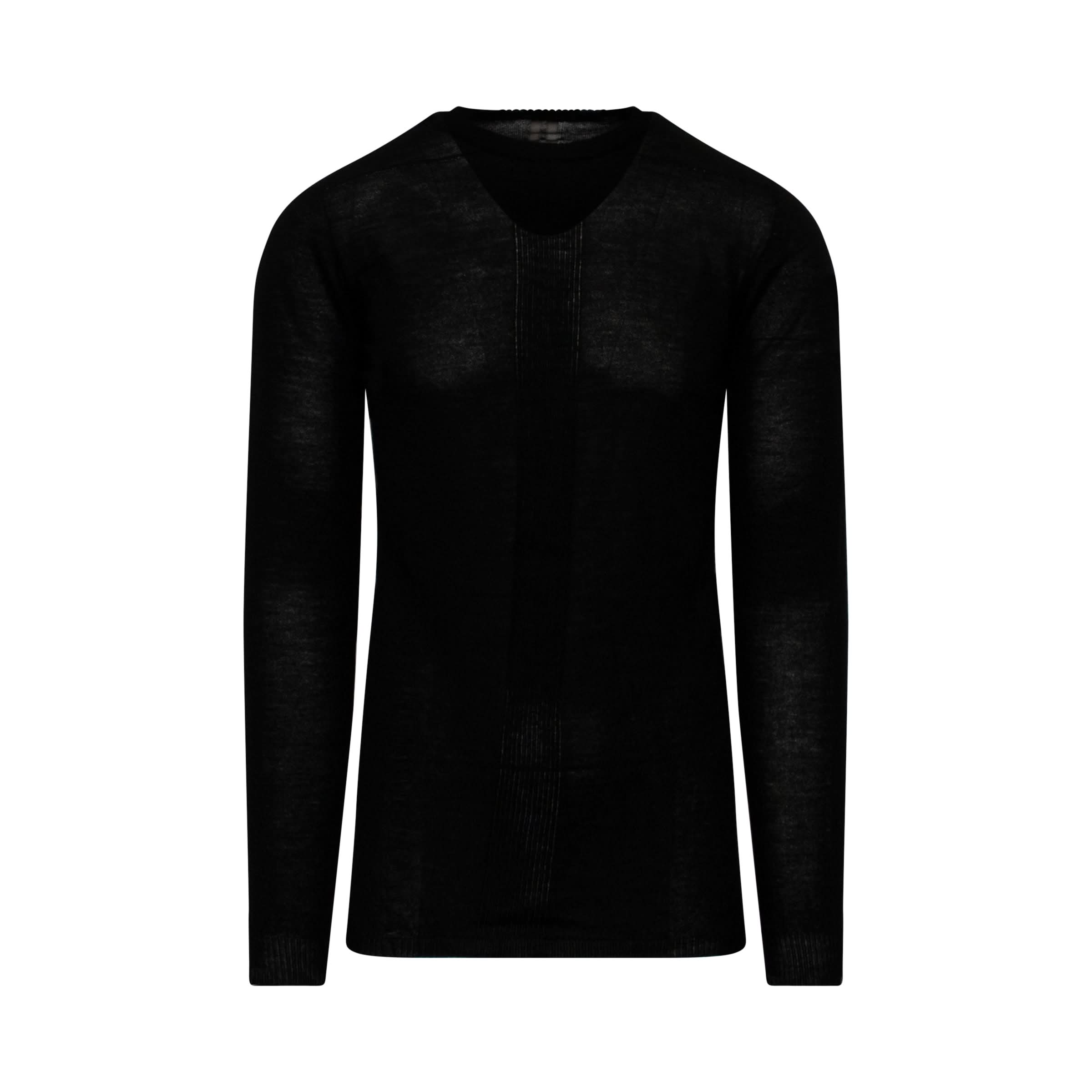 Biker Round Neck Knitwear in Black