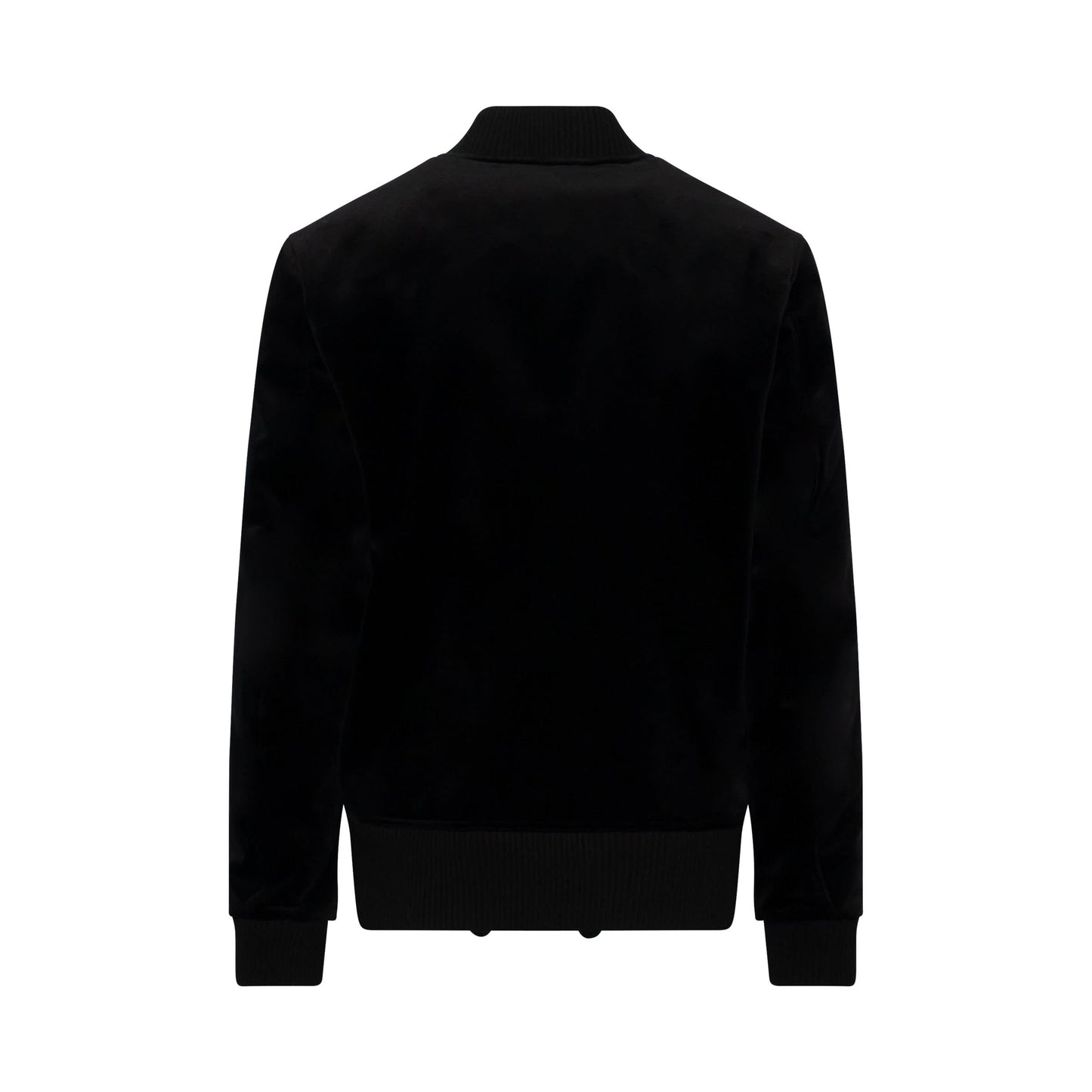 Embellished Velvet Bomber Jacket in Black