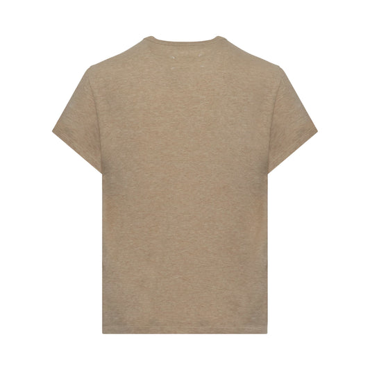 Embroidered Logo T-Shirt in Beige