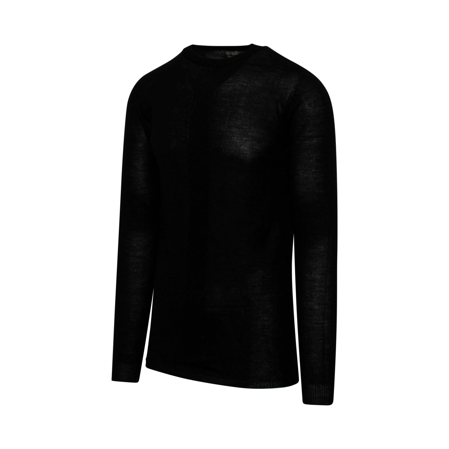 Biker Round Neck Knitwear in Black