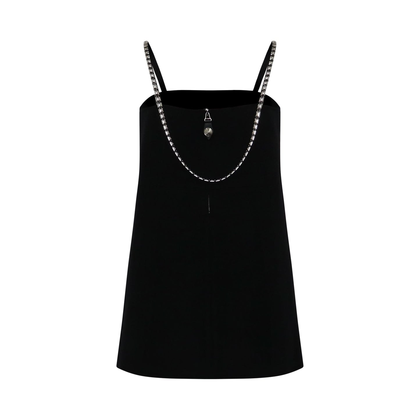 Wool Oversize Sleeveless Mini Dress in Black