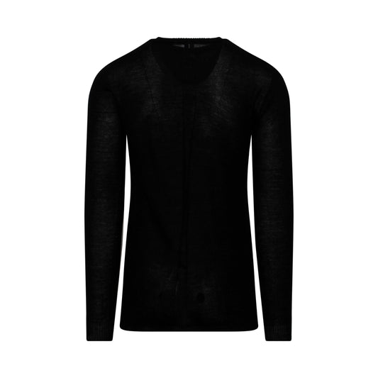 Biker Round Neck Knitwear in Black