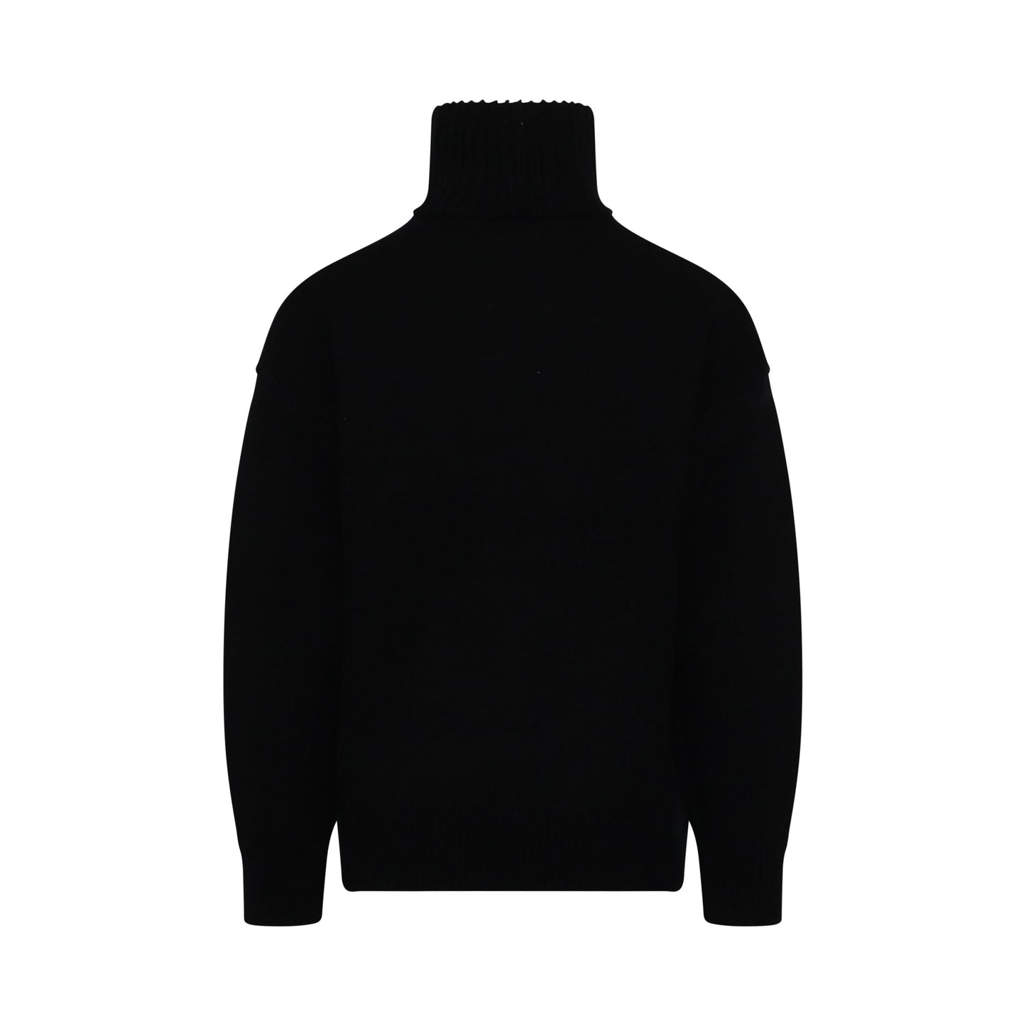 Square Logo Pile Knit Sweater in Black