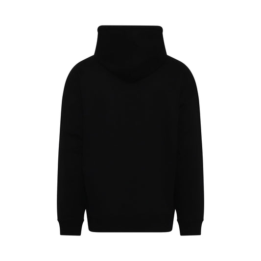 Anagram Leather Patch Hoodie in Black