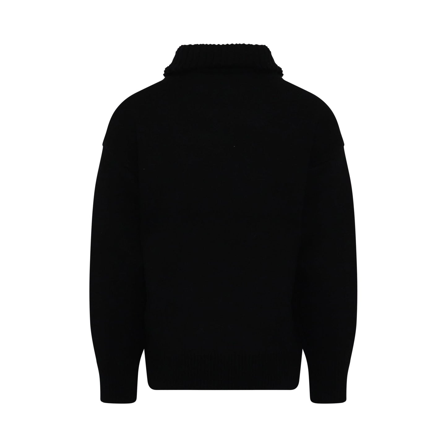 Square Logo Pile Knit Sweater in Black