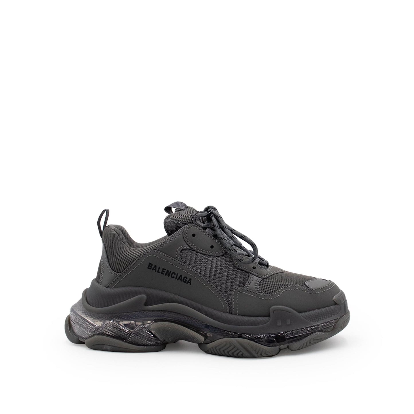 Triple S Clear Sole Sneaker in Dark Grey