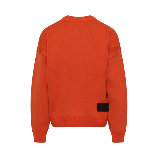 Logo Jacquard Sweater in Orange