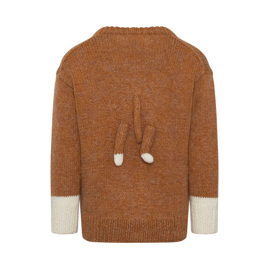 Stuffed Cat Hand-Knitting Sweater in Camel