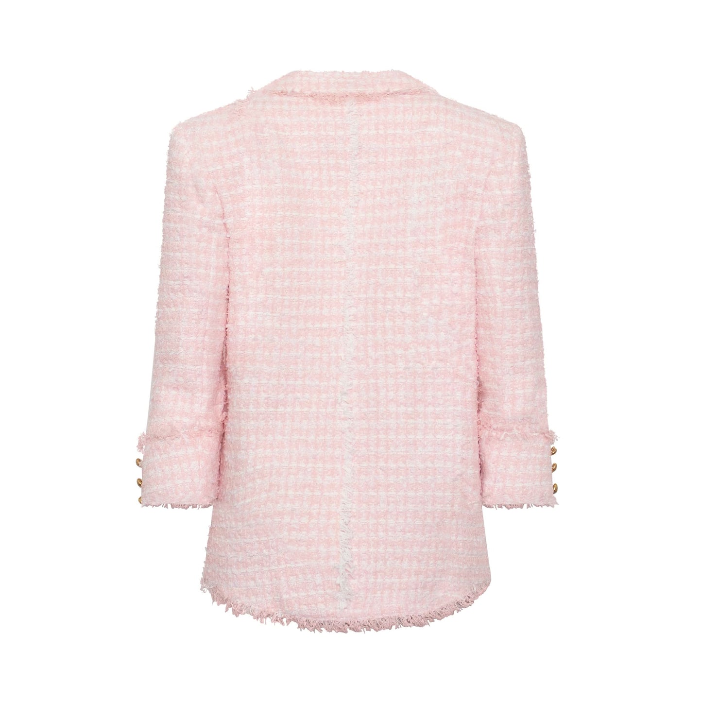 Double Breasted Tweed Pyjama Blazer in Rose