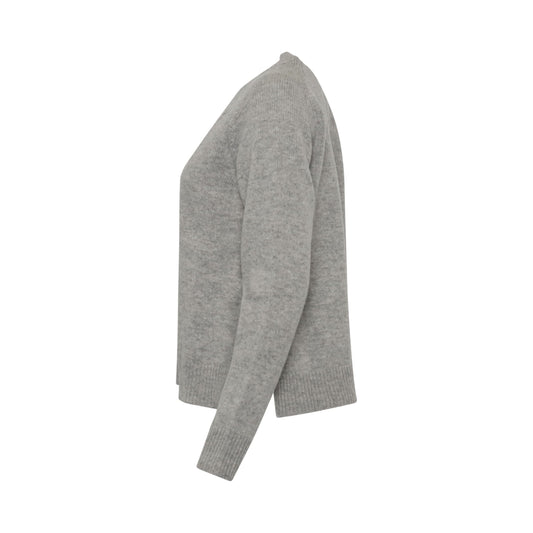 Distressed Effect Raglan Sweater in Grey