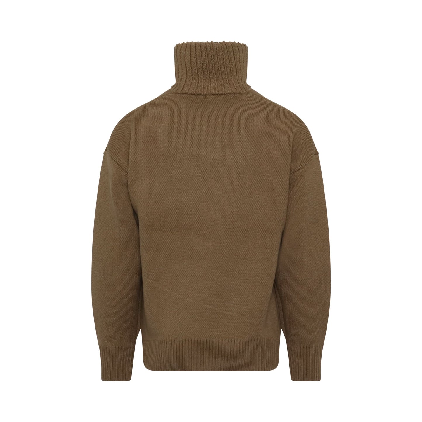 Square Logo Pile Knit Sweater in Brown