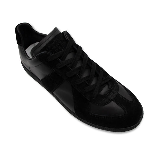 Replica Leather Sneaker in Black