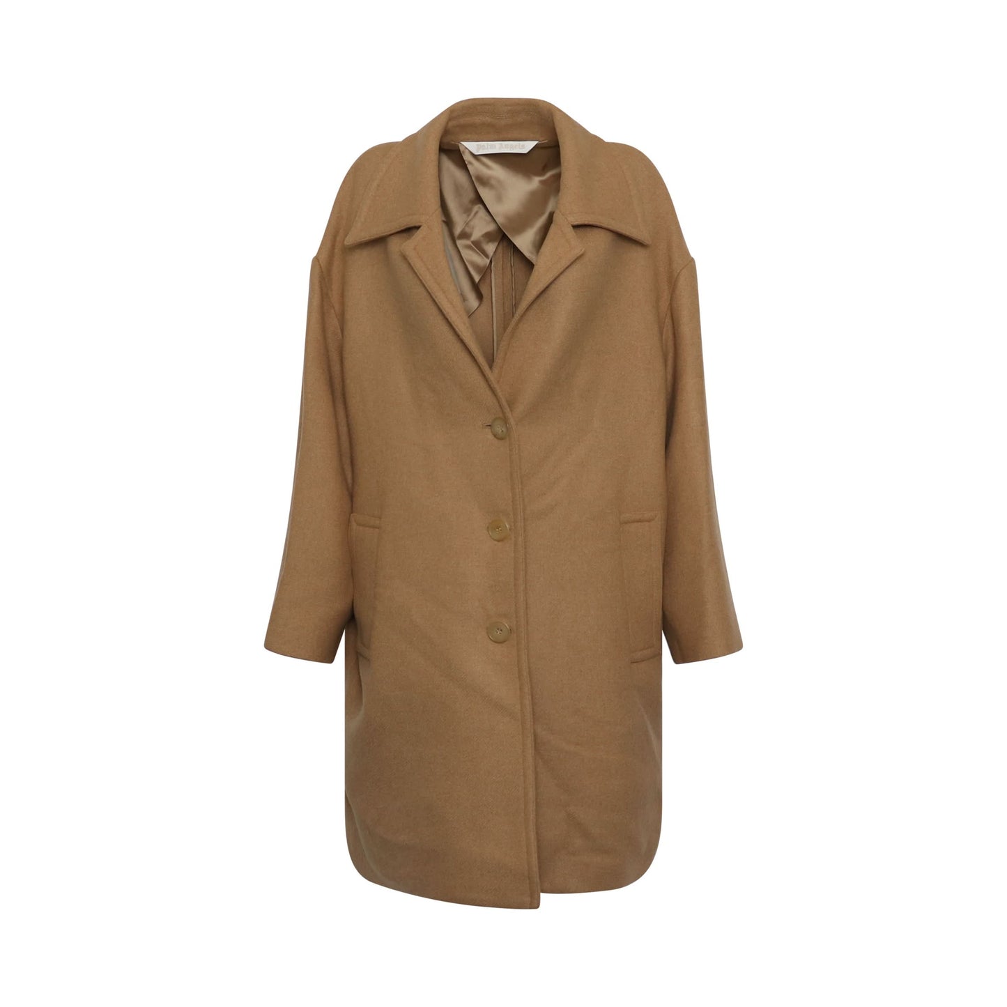 Round Logo Coat in Beige