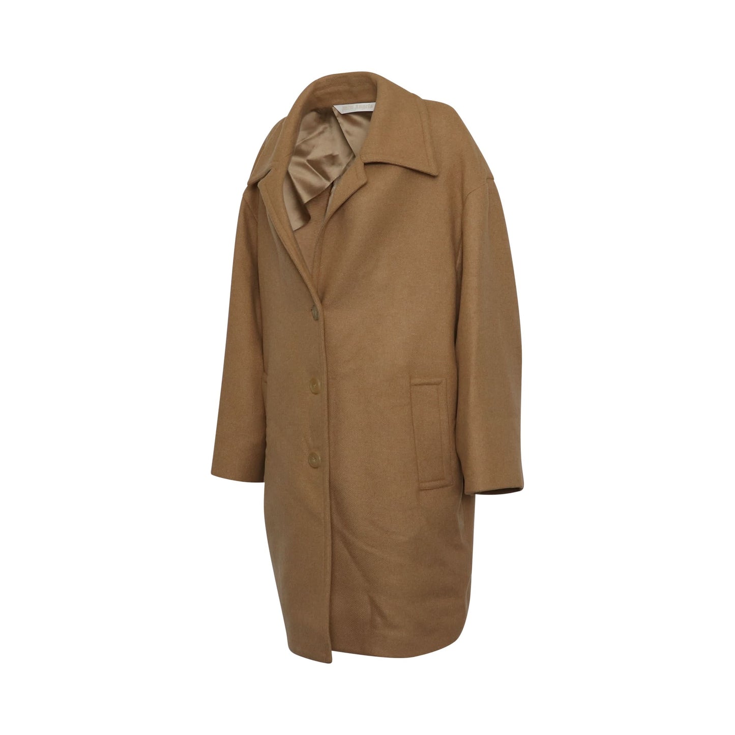 Round Logo Coat in Beige