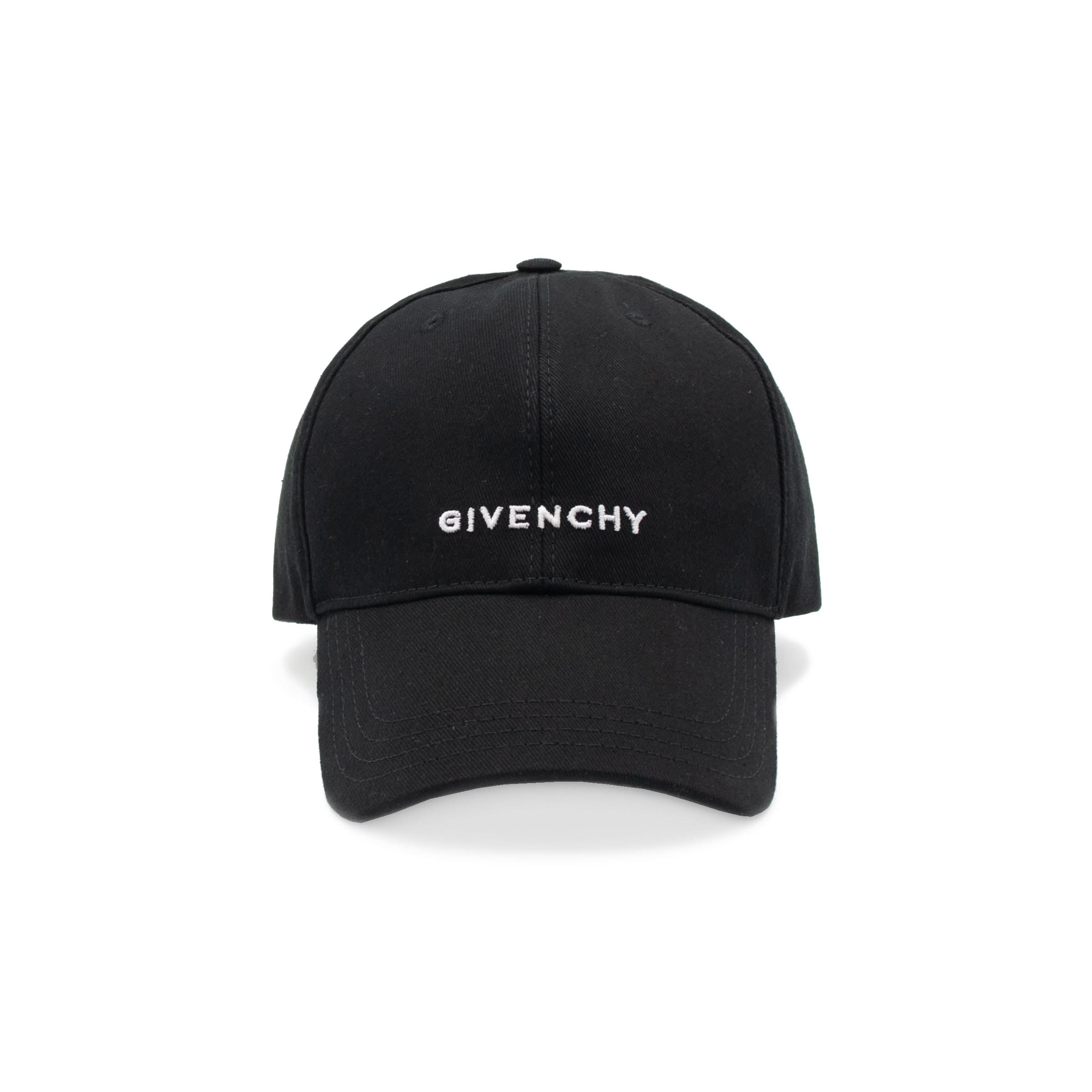 Curved Cap with Embroidered Logo in Black