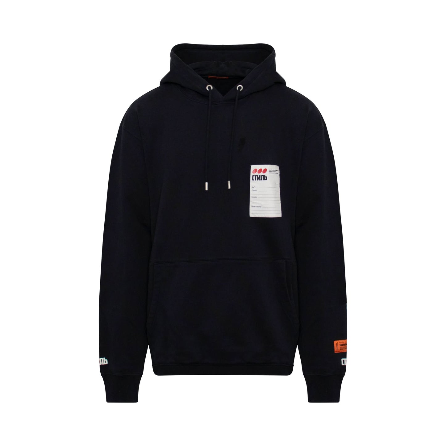 Sticker Label Hoodie in Black