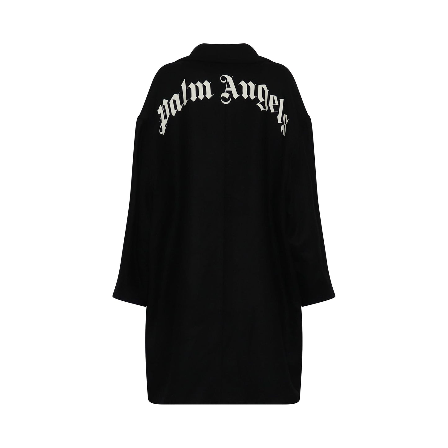 Round Logo Coat in Black