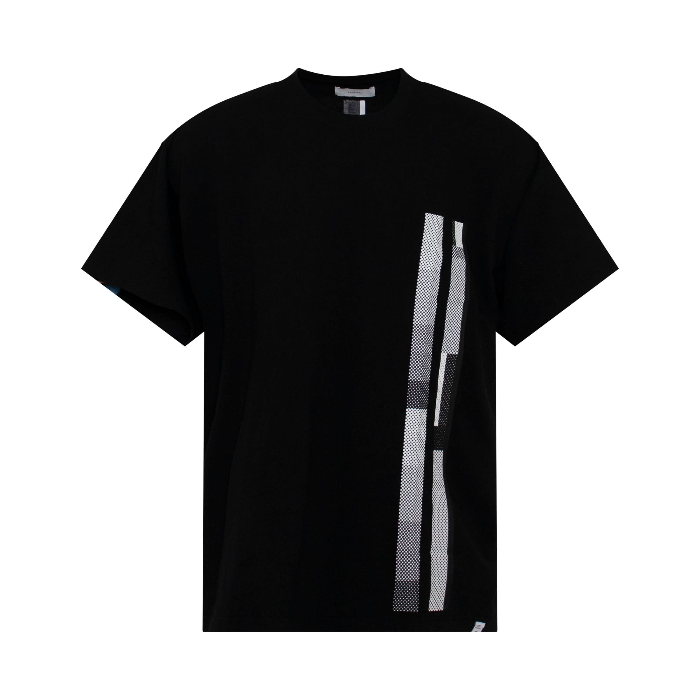 Logo Print Rib Big T-Shirt in Black