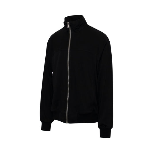 Zip Front Track Jacket in Black