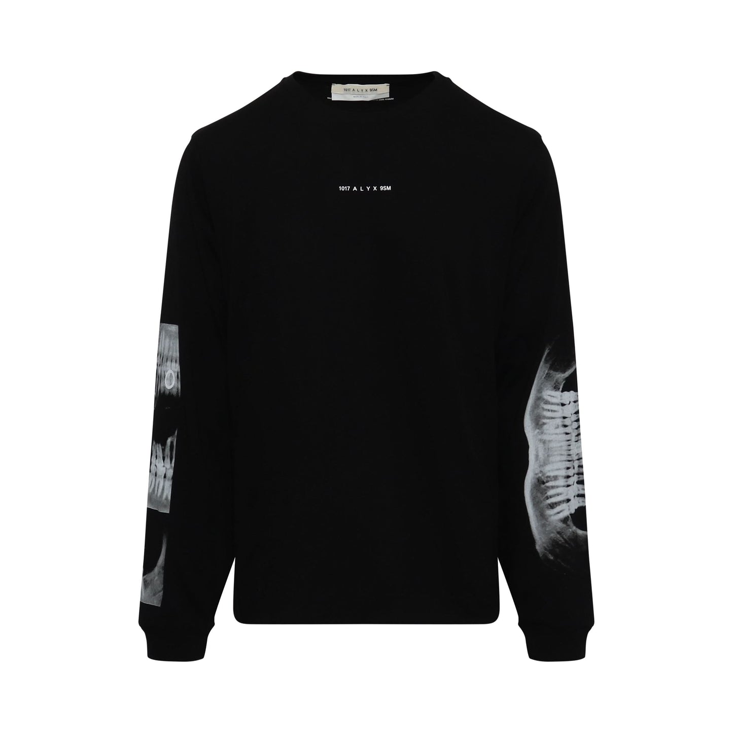 Triple Print Long Sleeve T-Shirt in Black