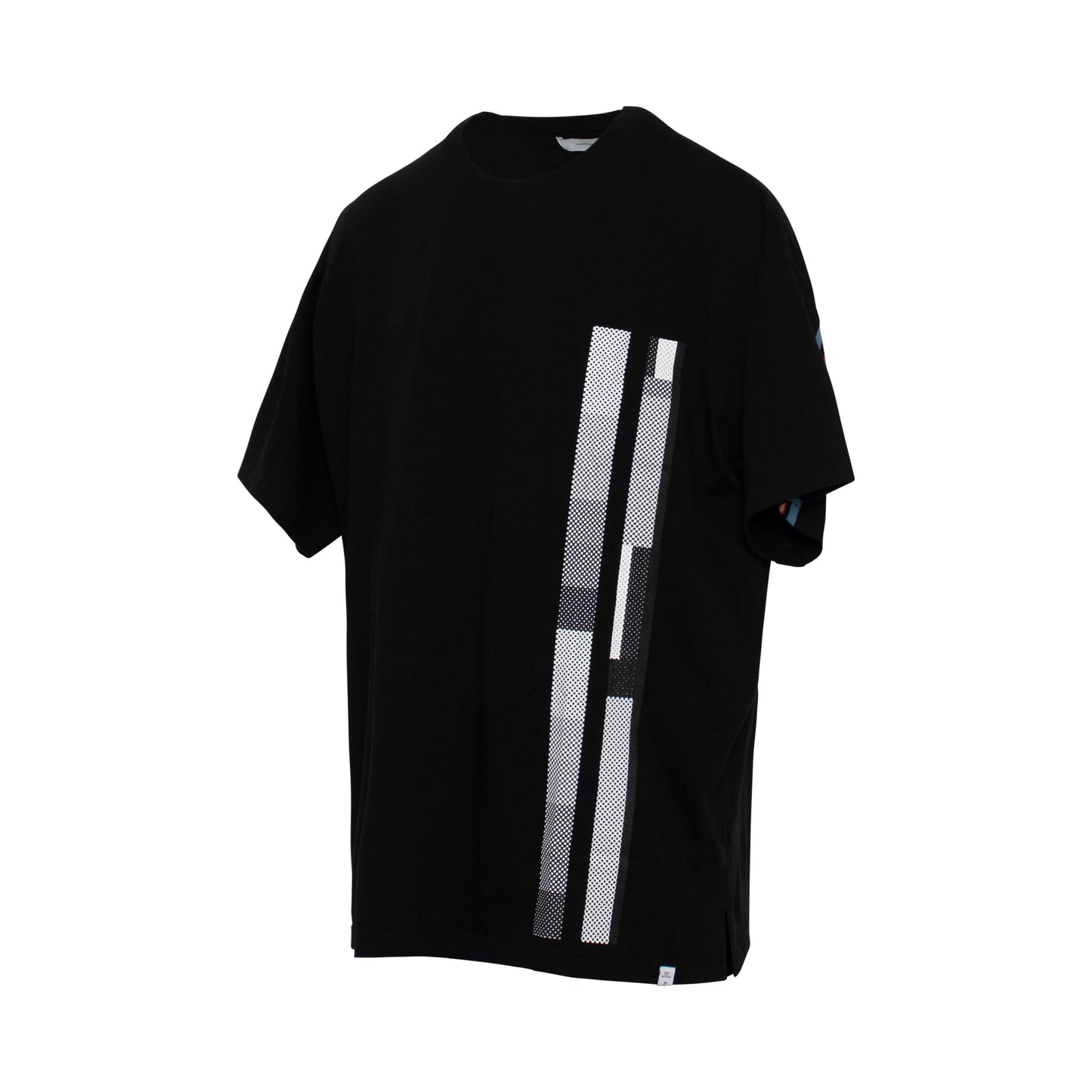 Logo Print Rib Big T-Shirt in Black